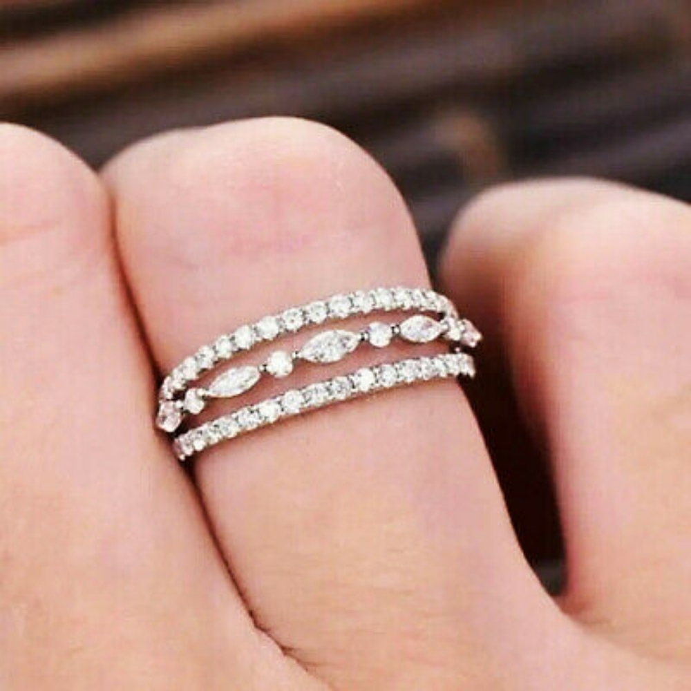 Delicate Multi Layered Diamond Ring - Picture 5 of 5